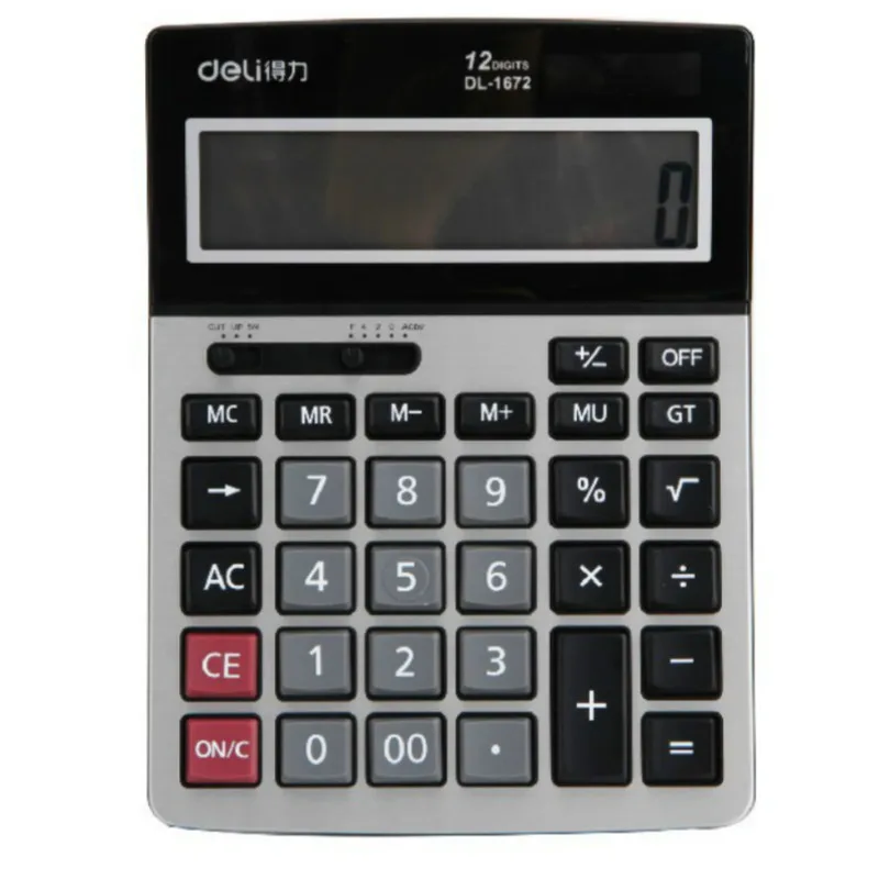Dual Power Business Desktop Calculator 12 Digits Large Screen Plastic Button Desktop Computer Calculadora Stationery Gift
Dual Power Business Desktop Calculator 12 Digits Large Screen Plastic Button Desktop Computer Calculadora Stationery Gift