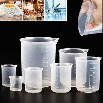 

Clear Plastic Graduated Measuring Cup for Baking Beaker Liquid Measure JugCup Container 20ml / 30ml /50ml /300ml /500ml/1000ml