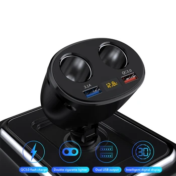New QC3.0 3.1A Dual USB Car Charger Fast Charging Power Adapter With Digital Display Double Cigarette Lighter Socket Splitter
New QC3.0 3.1A Dual USB Car Charger Fast Charging Power Adapter With Digital Display Double Cigarette Lighter Socket Splitter