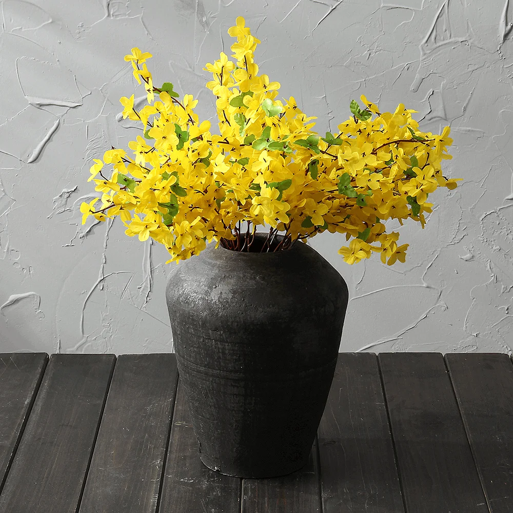 Abstract Artificial Forsythia Flower Branches with Wild Blossoms in Spring Yellow to brighten up your special DIY designs - 19"
Abstract Artificial Forsythia Flower Branches with Wild Blossoms in Spring Yellow to brighten up your special DIY designs - 19"