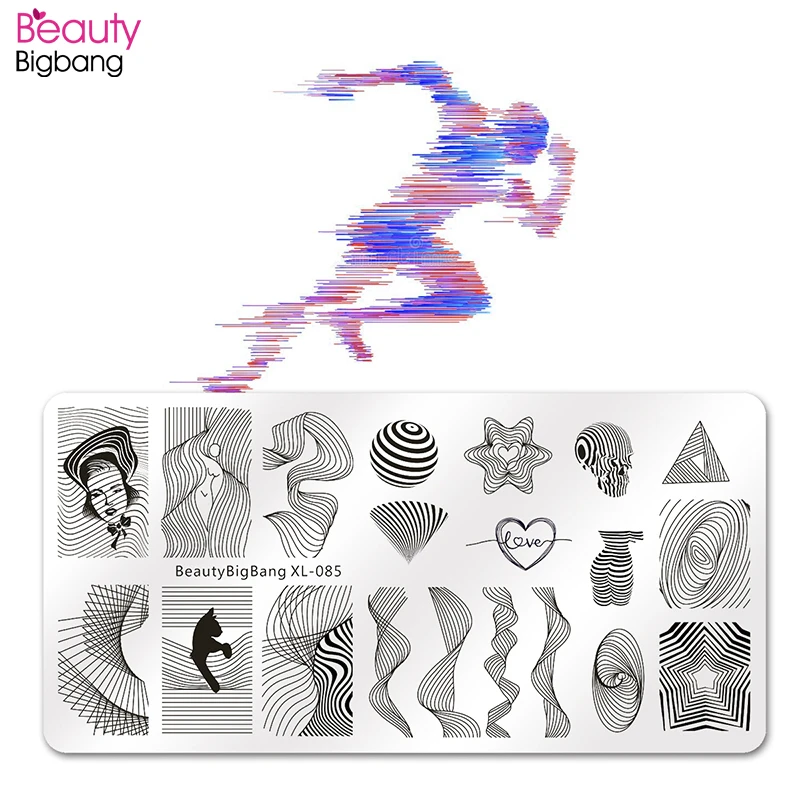 Beauty Bigbang Nail Stamping Plates Lines Cat Striped Heart Star Vortex Image Stainless Steel Nails Stamping Art Template XL-085
Beauty Bigbang Nail Stamping Plates Lines Cat Striped Heart Star Vortex Image Stainless Steel Nails Stamping Art Template XL-085