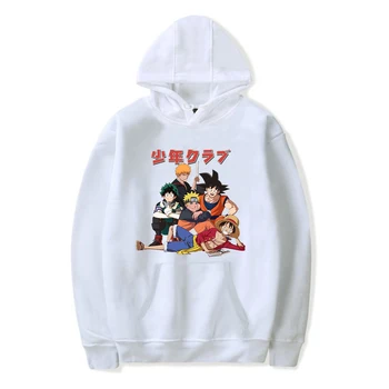 

Anime Hoodie Men Boku Goku Luffy Naruto Character Sweatshirt Women My Hero Academia Polerone Bluza Damska Harajuku Top Drop Ship