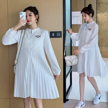 9800# 2020 Autumn Korean Fashion Maternity Dress Pleated Loose Clothes for Pregnant Women Long Sleeve Pregnancy Nursing Dress
9800# 2020 Autumn Korean Fashion Maternity Dress Pleated Loose Clothes for Pregnant Women Long Sleeve Pregnancy Nursing Dress