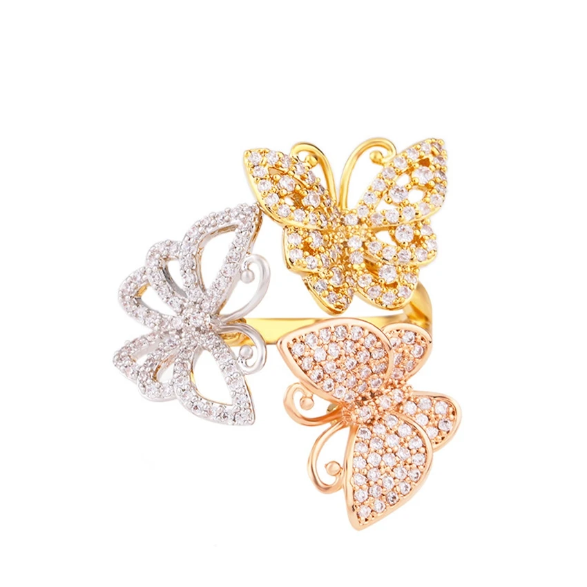 3 Color Big Butterfly Rings Pave White Cubic Zirconia Adjustable Rings For Women Popular Jewelry
3 Color Big Butterfly Rings Pave White Cubic Zirconia Adjustable Rings For Women Popular Jewelry