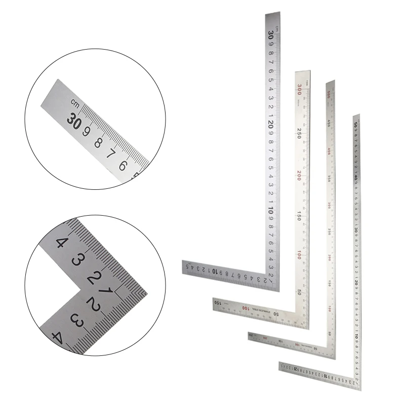 90 Degree Angle Ruler Stainless Steel L Shape Ruler Double Sided Ruler Measuring Tool Metal Straight for Office School Supplies
90 Degree Angle Ruler Stainless Steel L Shape Ruler Double Sided Ruler Measuring Tool Metal Straight for Office School Supplies
