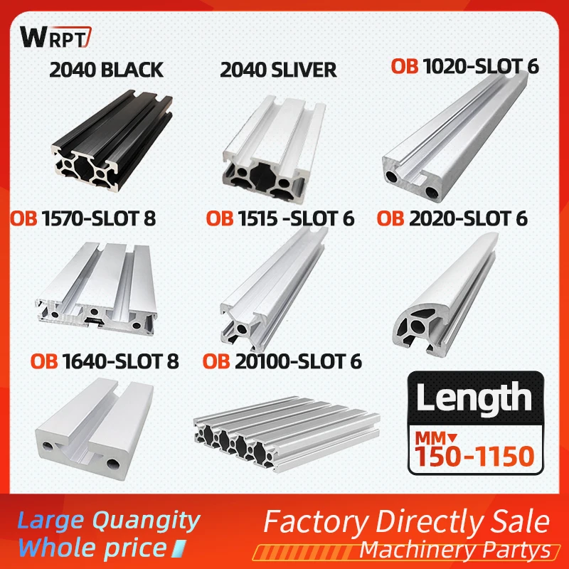 Industrial aluminum alloy profile 1PCS 1640/1020/1570/1515/20100 / 2020R / 2040 silver / 2040 black length = 150MM-1150MM
Industrial aluminum alloy profile 1PCS 1640/1020/1570/1515/20100 / 2020R / 2040 silver / 2040 black length = 150MM-1150MM