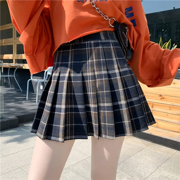 Large size M-4XL Winter large size skirt fat mm was thin 200 kg Korean plaid age-reducing A-shaped pleated skirt 
Large size M-4XL Winter large size skirt fat mm was thin 200 kg Korean plaid age-reducing A-shaped pleated skirt