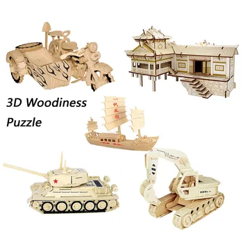 

Transpotation Child 3d Three-dimensional Woodiness Ducation Model Puzzle Three-dimensional Jigsaw Puzzles Развивающие Игрушки