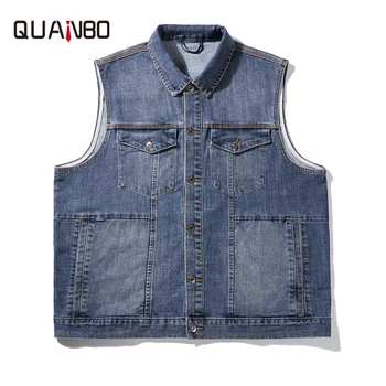QUANBO 2020 Spring Summer New Arrival Denim Vest Jacket Mens Fashion Trend Fat Loose Hip Hop Vest Jacket Plus Size 6XL
QUANBO 2020 Spring Summer New Arrival Denim Vest Jacket Mens Fashion Trend Fat Loose Hip Hop Vest Jacket Plus Size 6XL