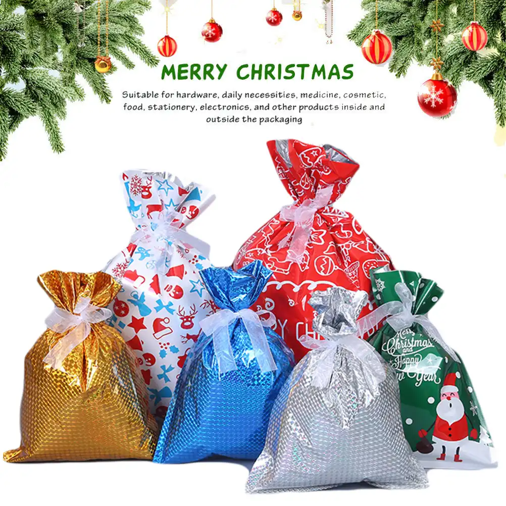 30pcs christmas ribbon gift bags storage pouch xmas party candy