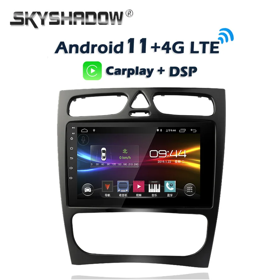 6GB +128G Carplay 9" IPS DSP Android 11.0 Car DVD Player GPS Map WIFI Bluetooth RDS Radio For Benz W209 W203 W210 W168 1998-2005 |