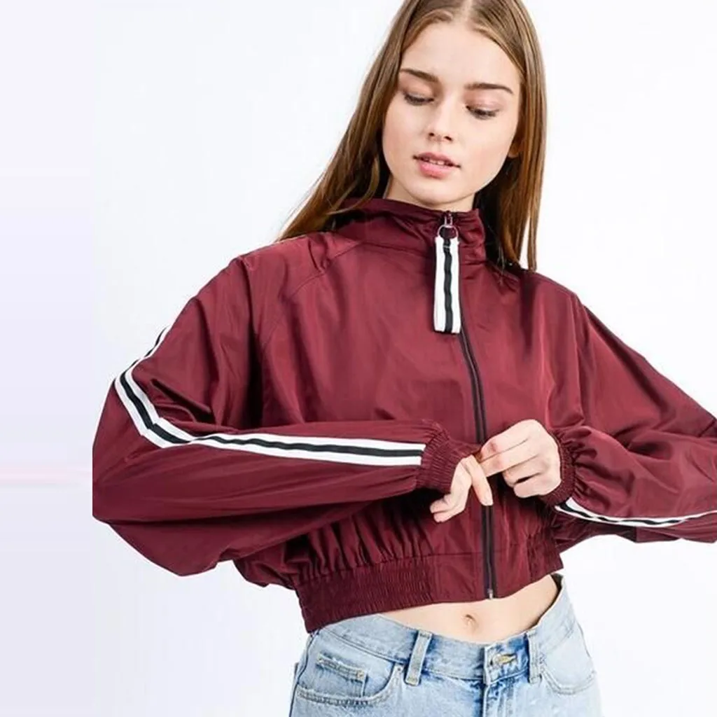 FeiTong Women Windbreaker short Jacket Long Sleeve Pulling Contrast bomber jacket Casual outwear autumn Baseball Wear Coat
FeiTong Women Windbreaker short Jacket Long Sleeve Pulling Contrast bomber jacket Casual outwear autumn Baseball Wear Coat