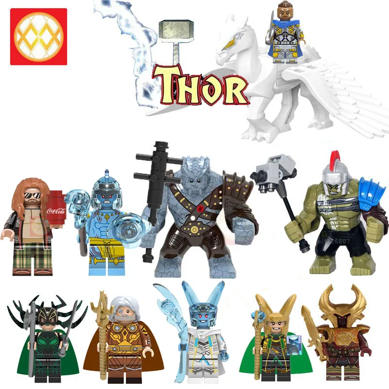 Thor Loki Hela Heimdallr Avengers Endgame Bricks scepter Valkyria Battle Horse Korg Building Blocks Gift Kids Toys For boys
Thor Loki Hela Heimdallr Avengers Endgame Bricks scepter Valkyria Battle Horse Korg Building Blocks Gift Kids Toys For boys