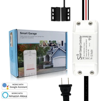 Smart WiFi Switch Garage Door Opener Controller Work with for Google Home and Alexa US Plug
Smart WiFi Switch Garage Door Opener Controller Work with for Google Home and Alexa US Plug