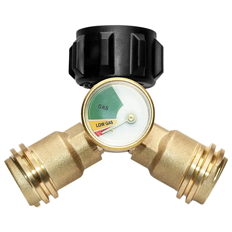 

Propane Y-Splitter Tee Adapter Connector With Propane Tank Gauge Level Indicator Leak Detector Gas Pressure Meter