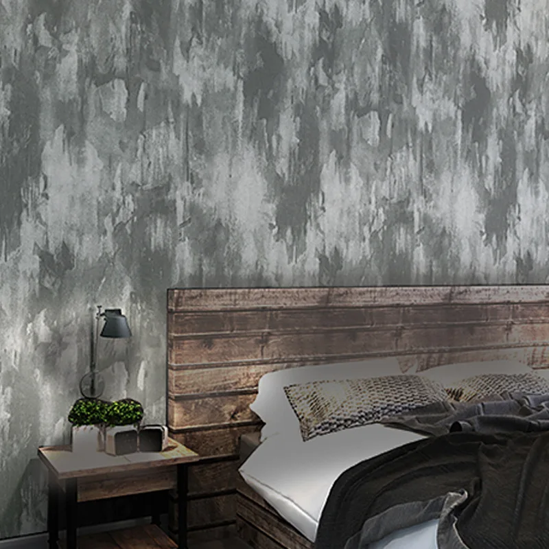 

Industrial Grey Concrete Wallpaper Mottled Cement Contact Paper for Living Room Bedroom Cafe Bar Clothes Store Barbe Wall Decor