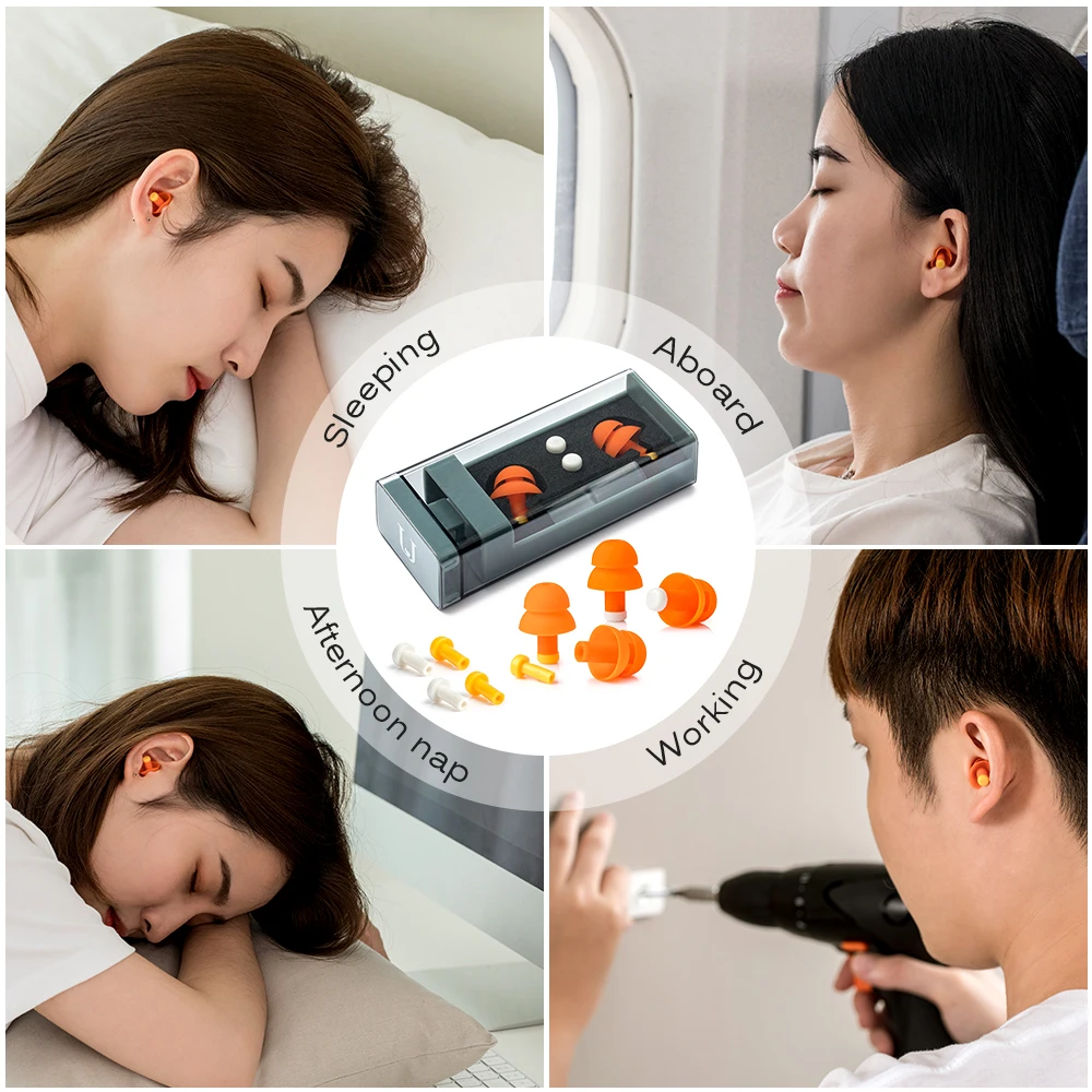 Hot New Noise Cancelling Ear Plugs Sound Blocking Earplug Noise Reduction Reusable Storage Case for Sleeping Snoring Shooting Sw
Hot New Noise Cancelling Ear Plugs Sound Blocking Earplug Noise Reduction Reusable Storage Case for Sleeping Snoring Shooting Sw