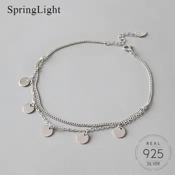 Springlight 100% 925 Sterling Silver Round Tassel Anklet for Women Temperament Geometric Simple Double Layer Anklet Fine Jewelry
Springlight 100% 925 Sterling Silver Round Tassel Anklet for Women Temperament Geometric Simple Double Layer Anklet Fine Jewelry