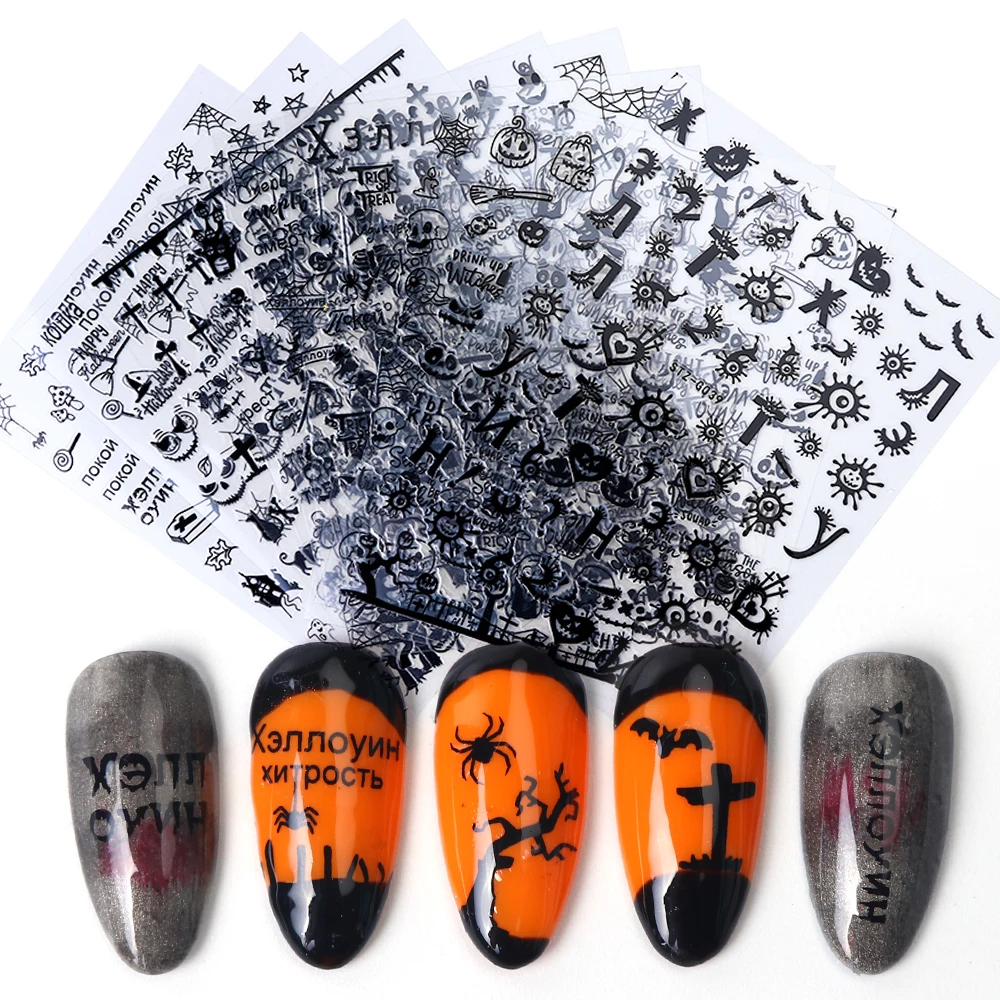 9pcs Nail Sticker 3D Halloween Cartoon Set Russian Letters Decal Slider Wraps Tips Nail Art Stencil Tattoo SASTZ-G032-040Black-1
9pcs Nail Sticker 3D Halloween Cartoon Set Russian Letters Decal Slider Wraps Tips Nail Art Stencil Tattoo SASTZ-G032-040Black-1