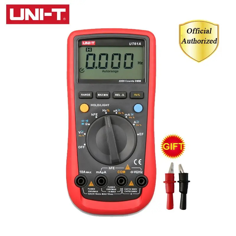 UNI-T UT61A/B/C/D/E Digital Multimeter UT61E True RMS Auto Range AC DC Data Hold Multimetre USB Voltage and Current Monitor
UNI-T UT61A/B/C/D/E Digital Multimeter UT61E True RMS Auto Range AC DC Data Hold Multimetre USB Voltage and Current Monitor