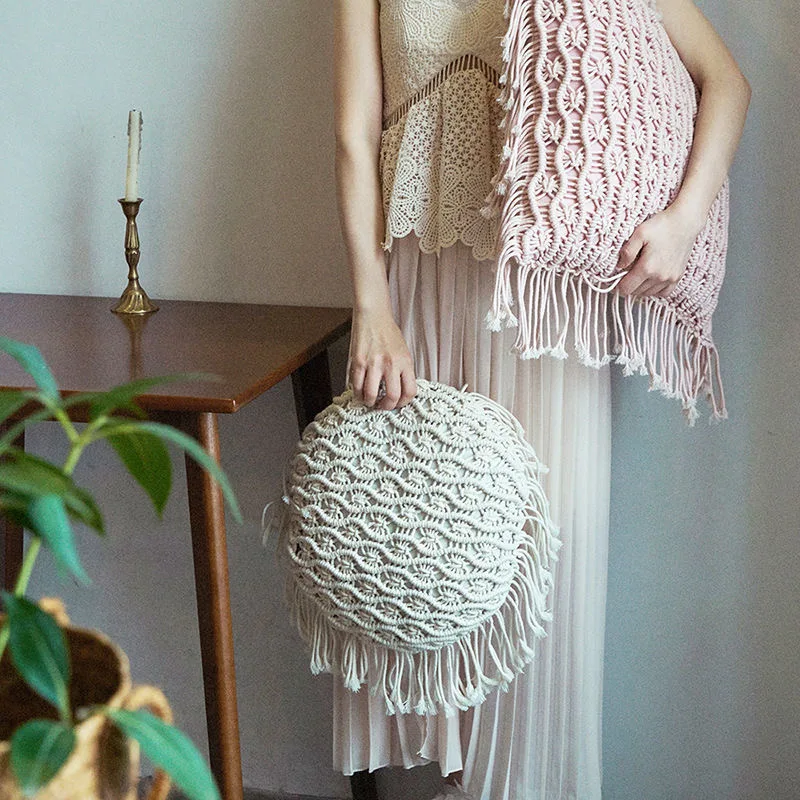Macrame Geometric Cushion Cover - Boho Tassel Pillowcase 45x45cm 8 He6d3982955b34687a01f8bb1cb40c69az