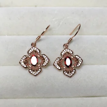 MeiBaPJ Natural Garnet Gemstone Flower Drop Earrings Real 925 Silver Red Stone Fine Charm Jewelry for Women
MeiBaPJ Natural Garnet Gemstone Flower Drop Earrings Real 925 Silver Red Stone Fine Charm Jewelry for Women