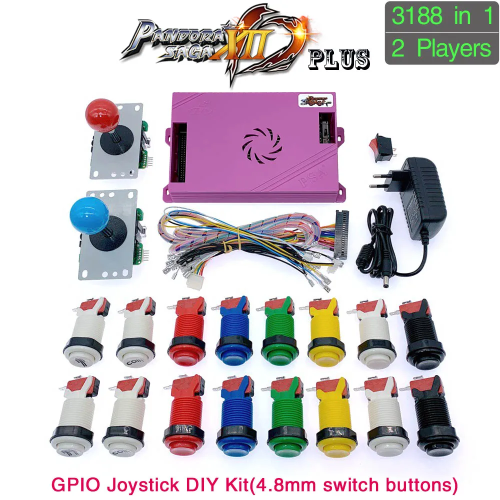 Pandora Saga Box 12 Plus 3188 in 1 DIY Kit Game Board 8 way joystick & American Style Push Button Arcade Cabinet for 2 Playes
Pandora Saga Box 12 Plus 3188 in 1 DIY Kit Game Board 8 way joystick & American Style Push Button Arcade Cabinet for 2 Playes