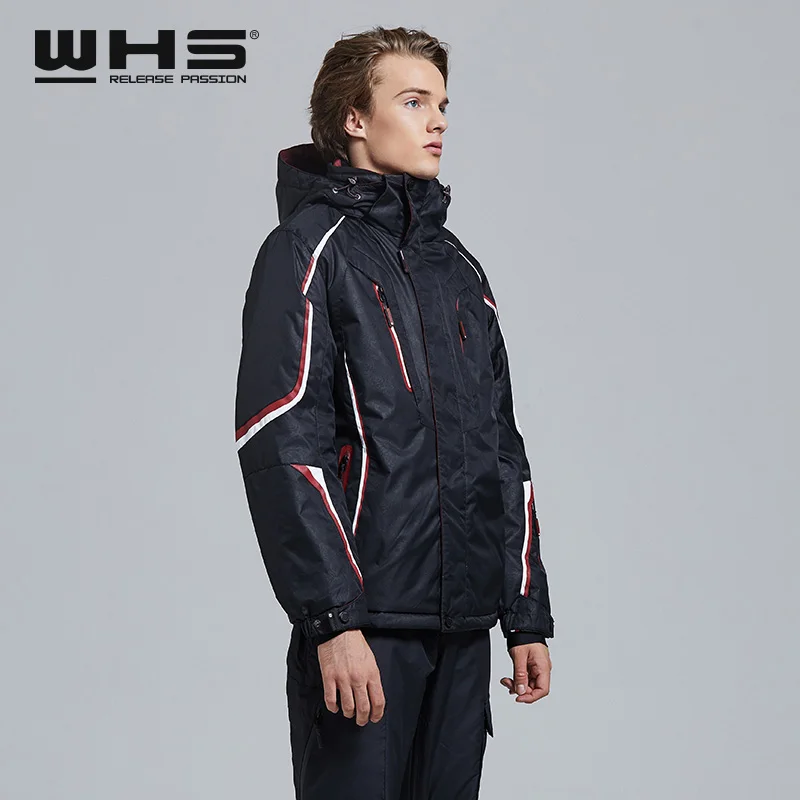 WHS горячая Распродажа лыжные куртки для мужчин ветронепроницаемое теплое пальто