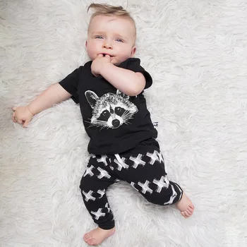 Baby Clothes For Boys Short Sleeve T-shirt Pants 2 Piece Set Going Out Cartoon Fox Little Raccoon Cross Set
Baby Clothes For Boys Short Sleeve T-shirt Pants 2 Piece Set Going Out Cartoon Fox Little Raccoon Cross Set