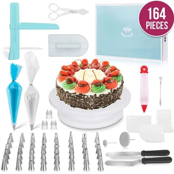 164 Pcs Home Fondant Practical Banquets Pastry Tube Turntable Multi Function Cake Decorating Kit Tool Bakeries Cookies Kitchen
164 Pcs Home Fondant Practical Banquets Pastry Tube Turntable Multi Function Cake Decorating Kit Tool Bakeries Cookies Kitchen
