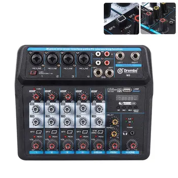 6 Channels USB Headphone Jack Input Microphone Sound Board Wireless Bluetooth Audio Mixer Computer Console DJ Streaming Digital
6 Channels USB Headphone Jack Input Microphone Sound Board Wireless Bluetooth Audio Mixer Computer Console DJ Streaming Digital