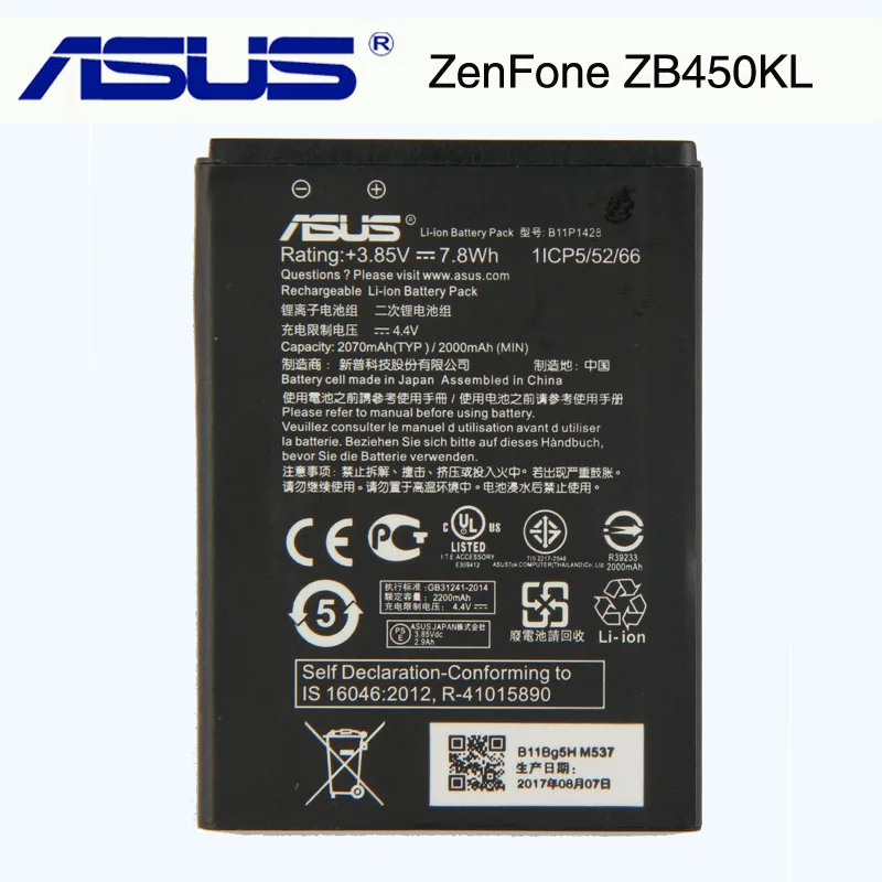 Original ASUS High Capacity B11P1428 Phone Battery For ASUS ZenFone ZB450KL ZB452KG 2000mAh 2018 new
Original ASUS High Capacity B11P1428 Phone Battery For ASUS ZenFone ZB450KL ZB452KG 2000mAh 2018 new