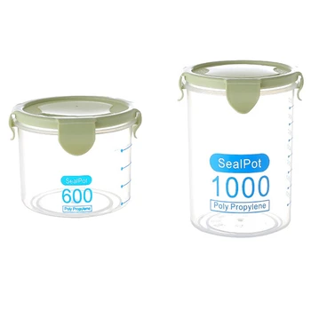 2 Pcs Kitchen Food Container Seal Pot Tea Coffee Candy Storage Tank Plastic Cereals Snacks Box Cookie Canister Jars for Spices G
2 Pcs Kitchen Food Container Seal Pot Tea Coffee Candy Storage Tank Plastic Cereals Snacks Box Cookie Canister Jars for Spices G