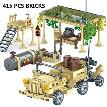 400+Pcs Toy Blocks Army Soldiers Weapon Building Blocks Military Camp Trucks Jeeps Car Set Blocks CompatibleToys For Child
400+Pcs Toy Blocks Army Soldiers Weapon Building Blocks Military Camp Trucks Jeeps Car Set Blocks CompatibleToys For Child