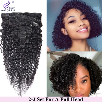 Modern Show Curly Clip In Human Hair Extensions Brazilian Clip-Ins Full Head 8 Pcs/Set 120g Remy Hair Natural Color
Modern Show Curly Clip In Human Hair Extensions Brazilian Clip-Ins Full Head 8 Pcs/Set 120g Remy Hair Natural Color
