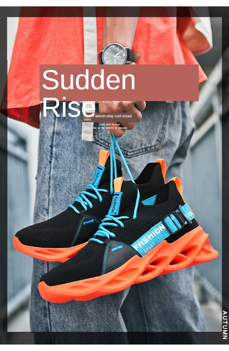 Men's shoes breathable fly weaving 2020 yezi hot style shoes trendy casual knife peak shoes summer sports running shoes me