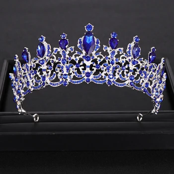 Fashion Baroque Vintage Blue Crystal Bride Crown Wedding Headpiece Bridal Tiaras and Crowns Wedding Hair Accessories Jewelry
Fashion Baroque Vintage Blue Crystal Bride Crown Wedding Headpiece Bridal Tiaras and Crowns Wedding Hair Accessories Jewelry