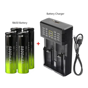 4Pcs 18650 battery 3.7V 5800mAh rechargeable lithium-ion battery for electronic cigarette toys Flashlight With USB Dual Charger
4Pcs 18650 battery 3.7V 5800mAh rechargeable lithium-ion battery for electronic cigarette toys Flashlight With USB Dual Charger