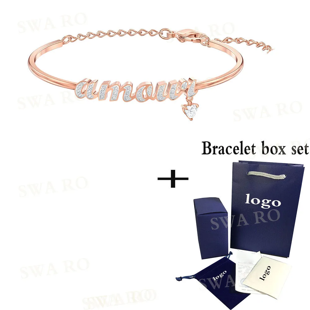 SWA RO 2019 New Lucky Into The Sky Bracelet Rose Gold Amour Lettering With Shiny Pattern Crystal Fashion Women Wedding Bracelet
SWA RO 2019 New Lucky Into The Sky Bracelet Rose Gold Amour Lettering With Shiny Pattern Crystal Fashion Women Wedding Bracelet