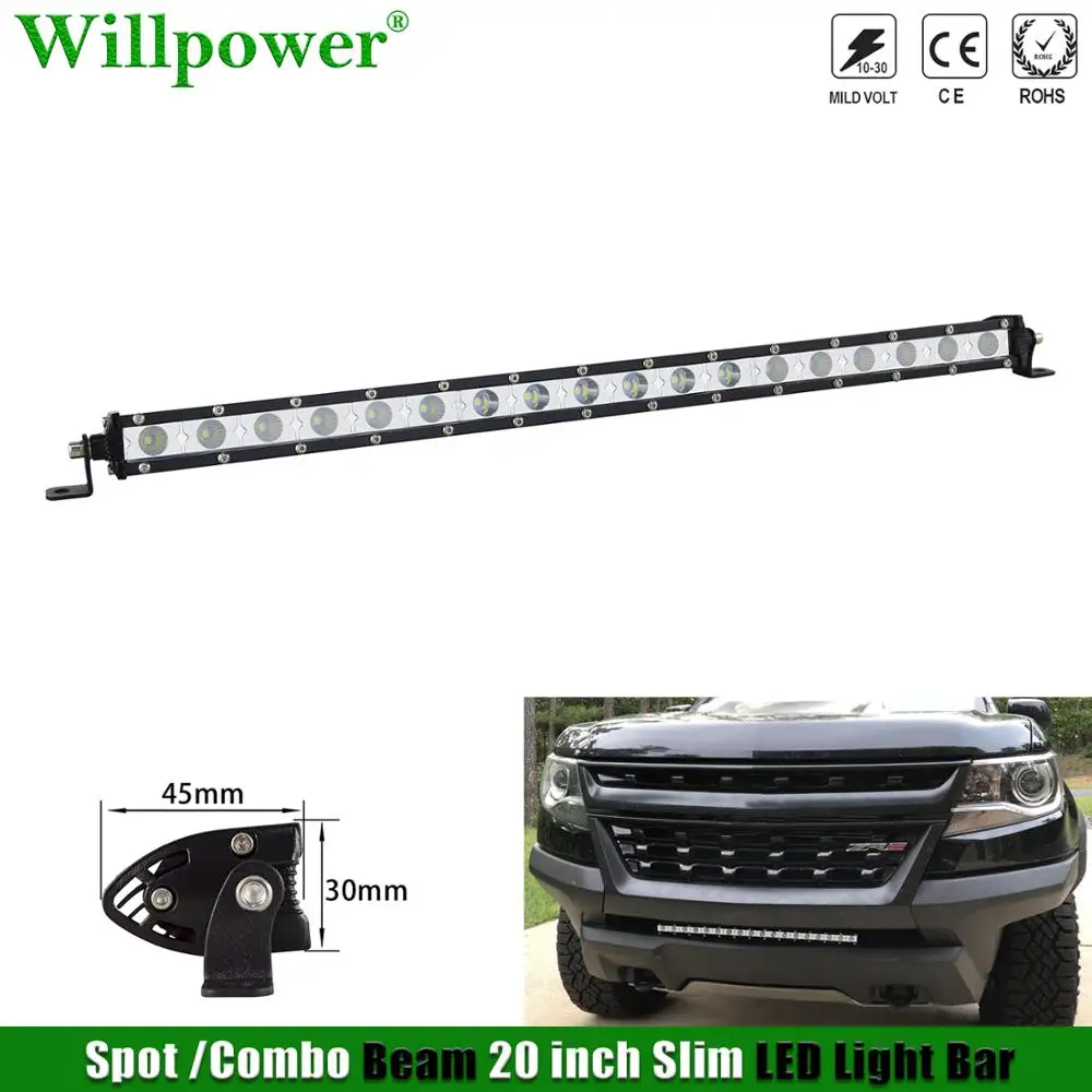 Offroad Car Lower Bumper 90W 20" Slim LED Light Bar For Jeep Dodge 4X4 Truck Pickup SUV Single Row Hood LED Bar Fog Driving Lamp
Offroad Car Lower Bumper 90W 20" Slim LED Light Bar For Jeep Dodge 4X4 Truck Pickup SUV Single Row Hood LED Bar Fog Driving Lamp