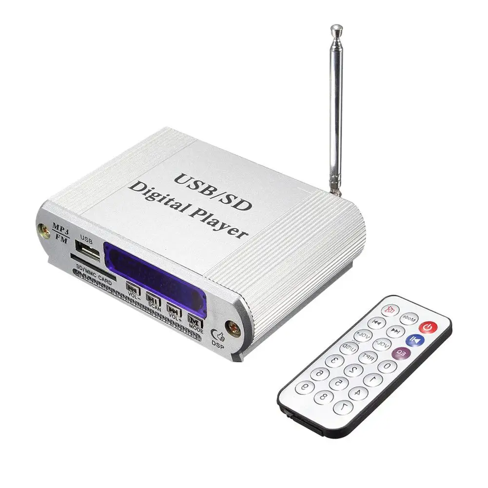 New FM Radio Mini MP3 USB SD Digital Player Remote Control LED Display Headphone Digital Auto Car Power Amplifier with Remote
New FM Radio Mini MP3 USB SD Digital Player Remote Control LED Display Headphone Digital Auto Car Power Amplifier with Remote