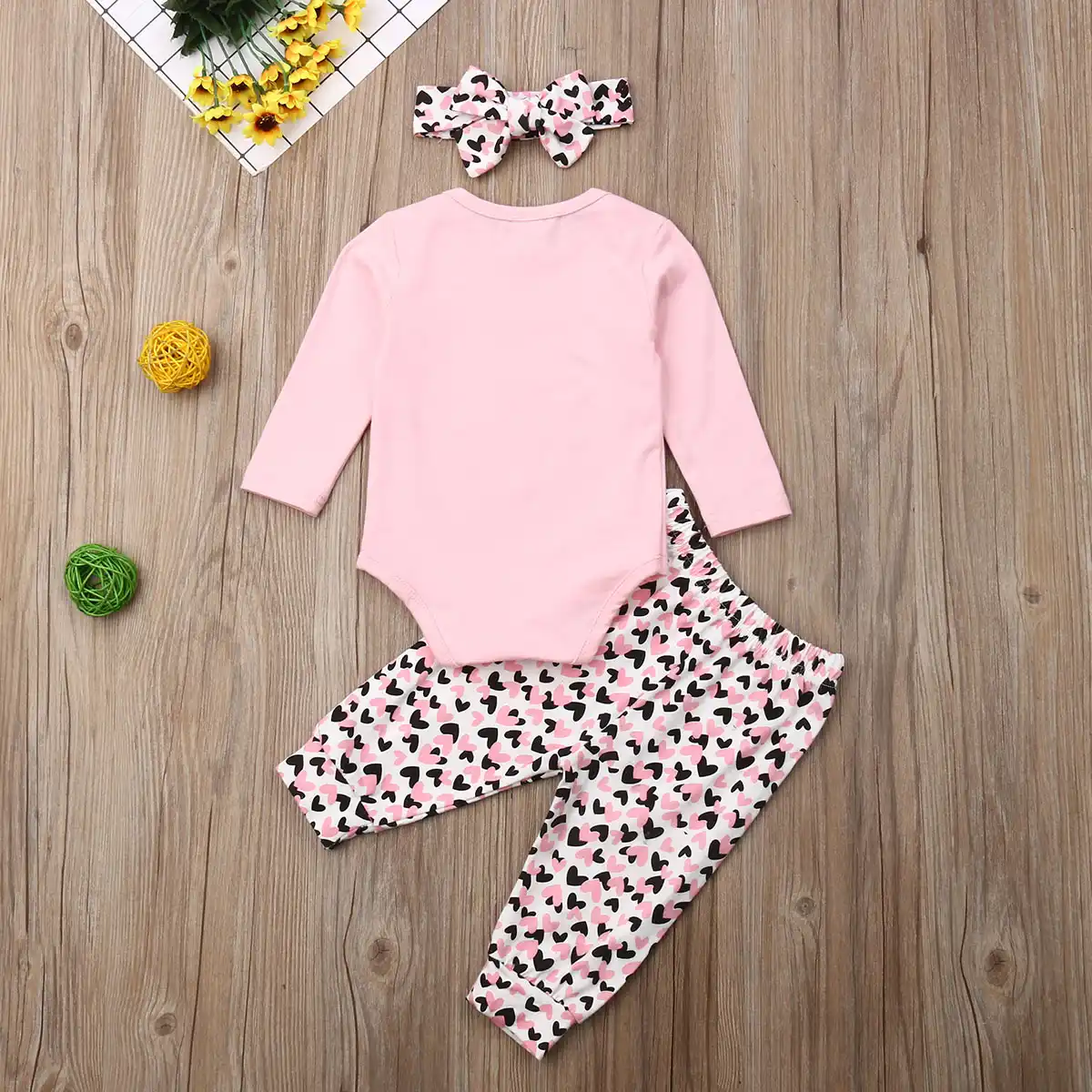 3pcs newborn infant baby girl outfits clothes romper bodysuit