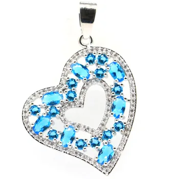 40x27mm Pretty Created New Stone Paris Blue Topaz Natural White CZ Ladies Silver Pendant
40x27mm Pretty Created New Stone Paris Blue Topaz Natural White CZ Ladies Silver Pendant