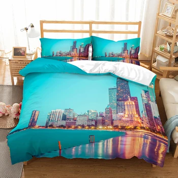 Chicago City Scenery Bedding Set Bedroom Decor Shining Background 100% Microfiber Soft 1PC Duvet Cover with Pillowcases
Chicago City Scenery Bedding Set Bedroom Decor Shining Background 100% Microfiber Soft 1PC Duvet Cover with Pillowcases
