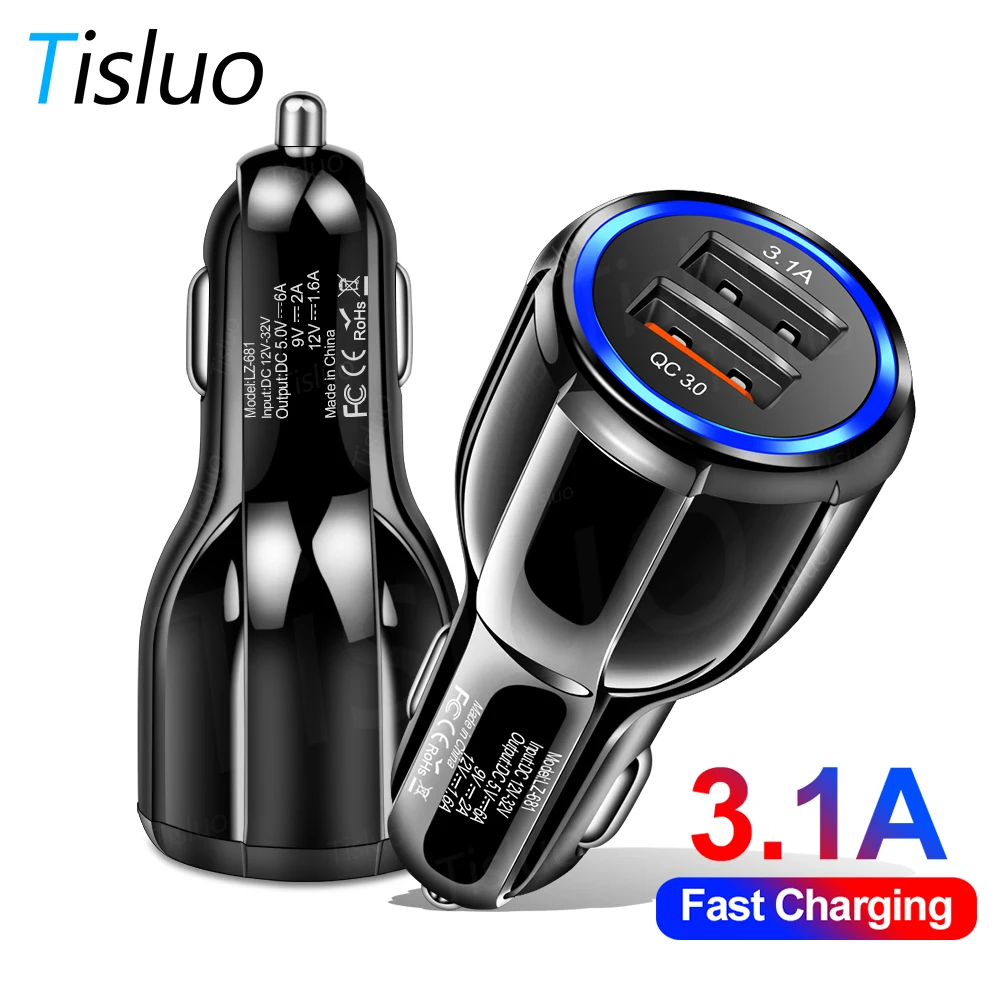 Универсальное автомобильное зарядное устройство quick charge 3 0 для iPhone 6 8 xs Huawei P30 Pro