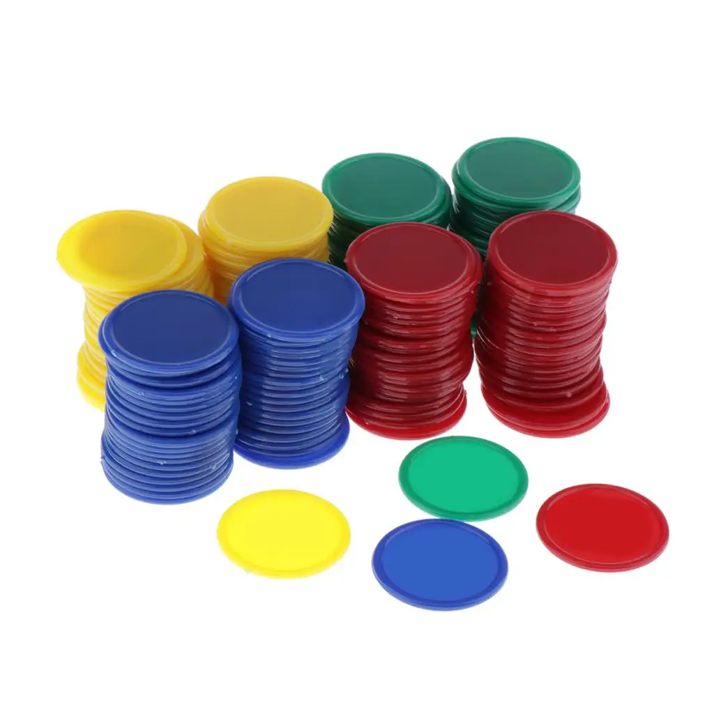 Set of 160 1.1 Inch Opaque Plastic Learning Counters Mini Poker Chips Game Tokens with Storage Box | Игрушки и хобби