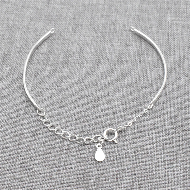 925 Sterling Silver Curved Bar Chain with Closed Ring Adjustable Bracelet Jewelry
925 Sterling Silver Curved Bar Chain with Closed Ring Adjustable Bracelet Jewelry