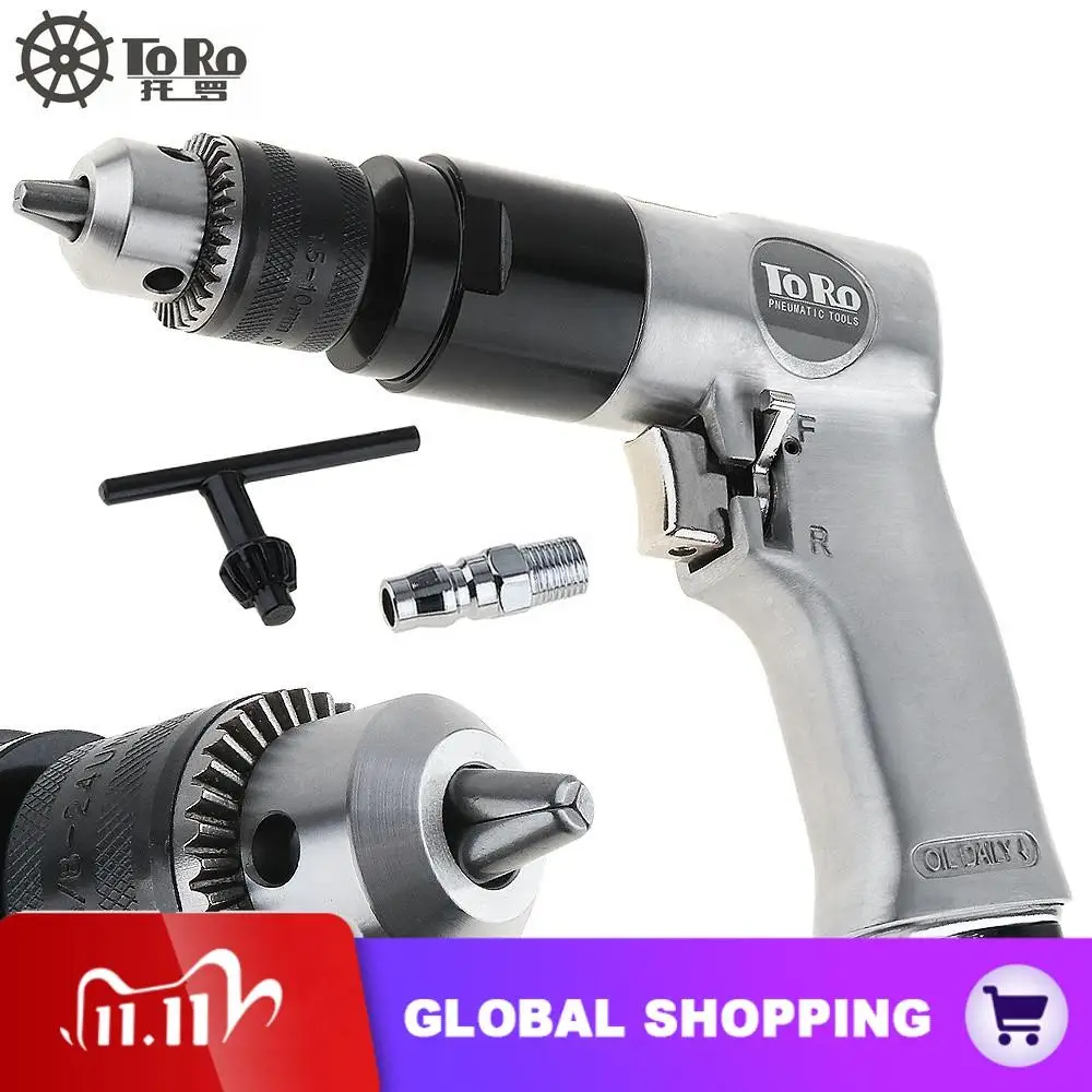 TORO 3/8" 1800rpm High-speed Cordless Pistol Type Pneumatic Gun Drill Reversible Air Drill Tools for Hole Drilling
TORO 3/8" 1800rpm High-speed Cordless Pistol Type Pneumatic Gun Drill Reversible Air Drill Tools for Hole Drilling