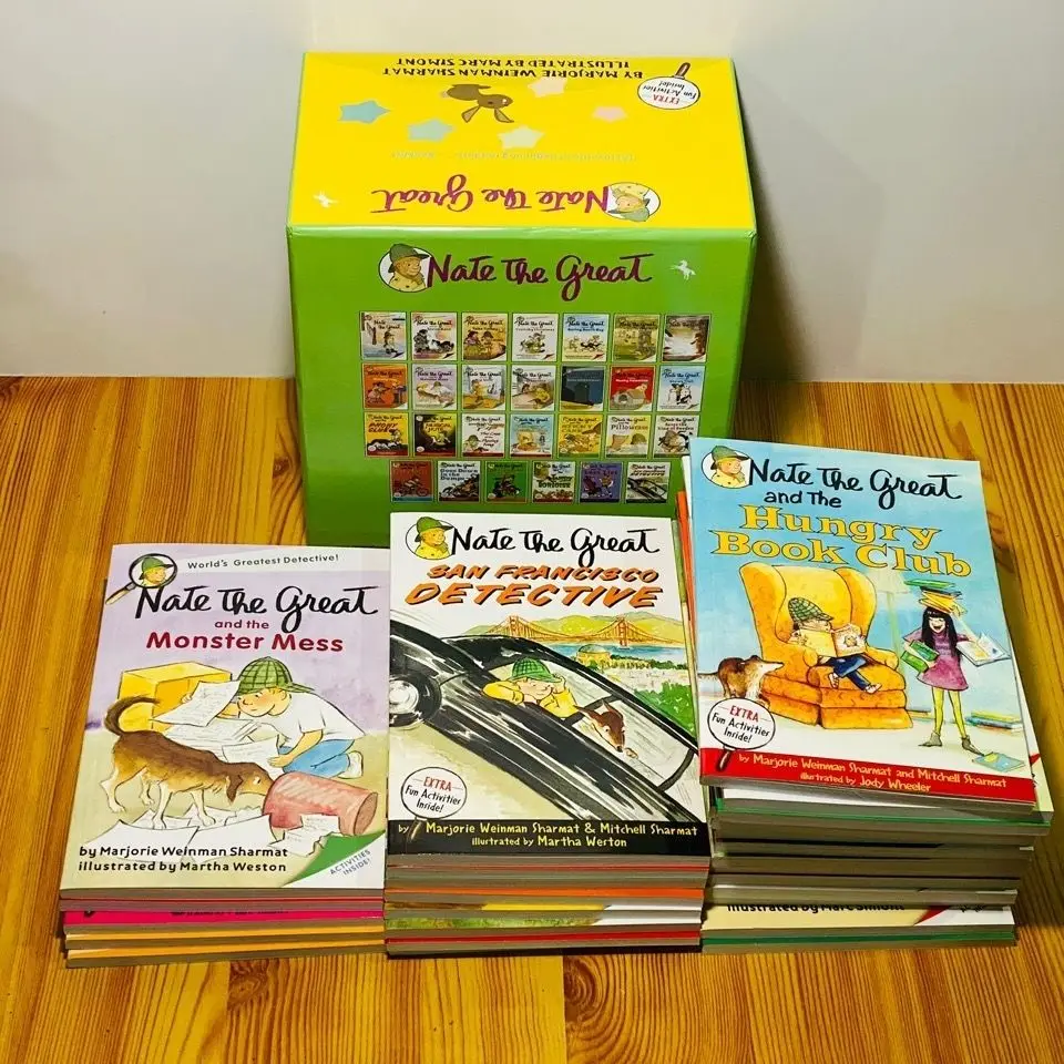 29 книг/набор, новые английские оригинальные настоящие книги Nate the Great boxed free point для чтения, горячая Распродажа книг
29 книг/набор, новые английские оригинальные настоящие книги Nate the Great boxed free point для чтения, горячая Распродажа книг