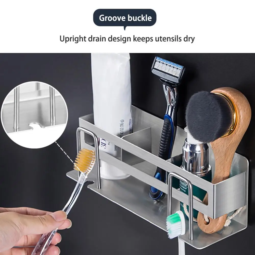 Stainless Steel Bathroom Toothbrush Washing Storage Box Wall Mount Bedroom Jewelry Multifunctional Kitchen Cleaning Storage Rack
Stainless Steel Bathroom Toothbrush Washing Storage Box Wall Mount Bedroom Jewelry Multifunctional Kitchen Cleaning Storage Rack